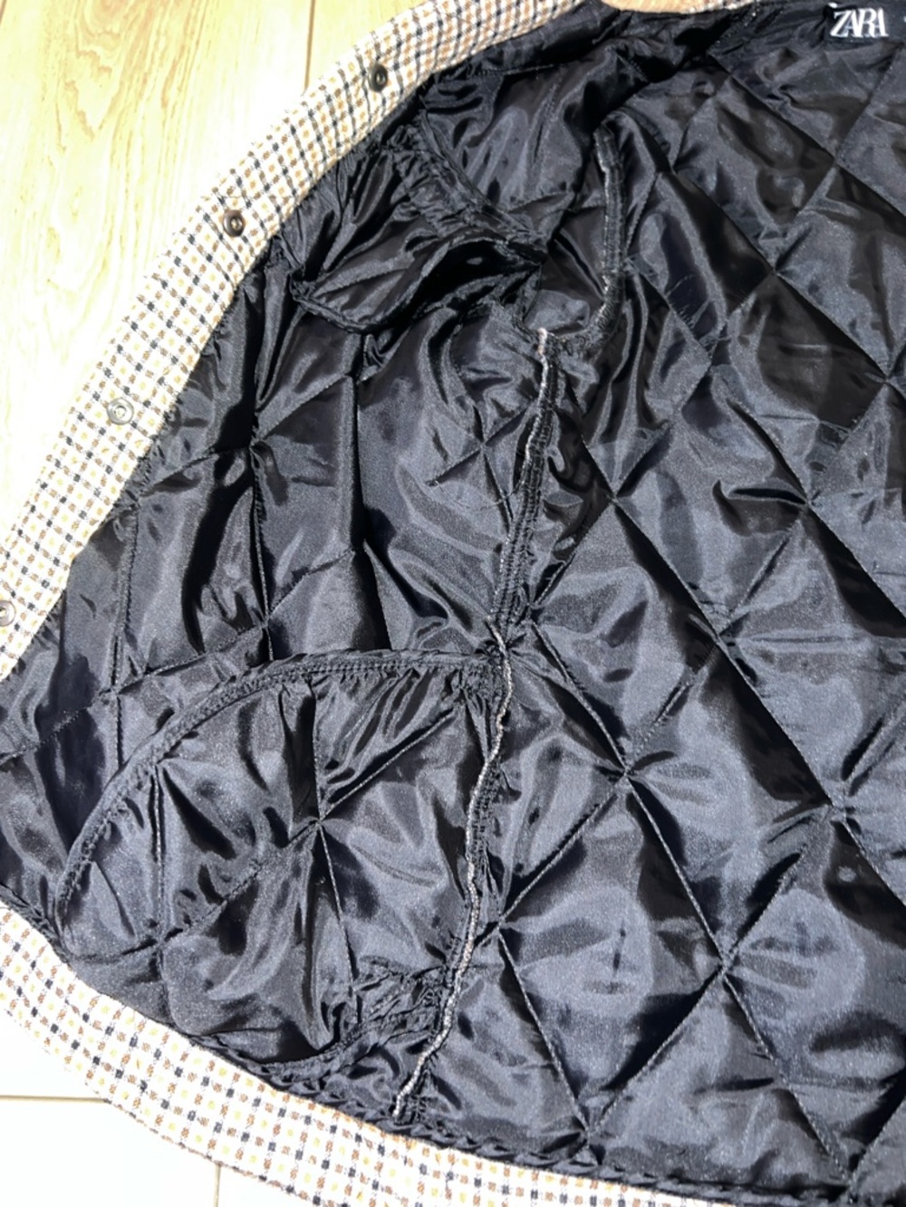 Zara Checked Shirt Jacket with Tan Corduroy Collar - Picture 15 of 16